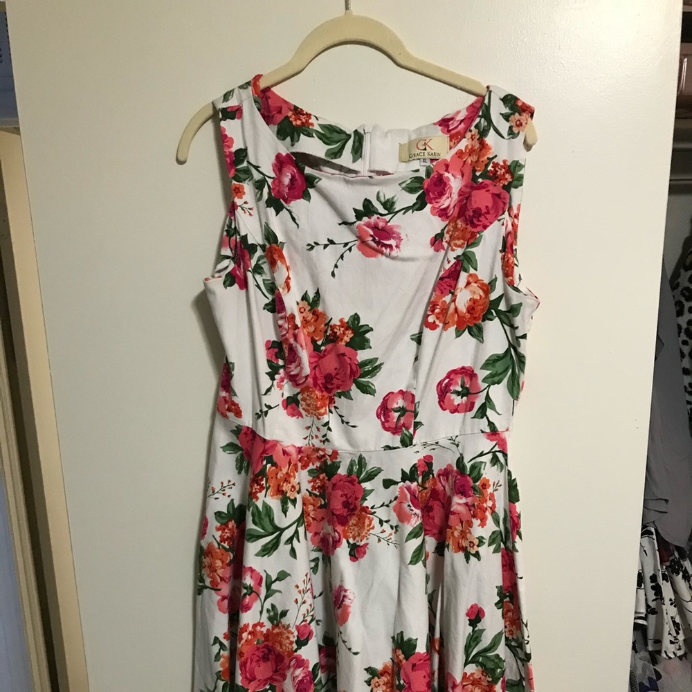 XL Pink flowers dress
